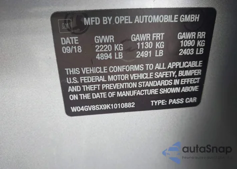 2019 Buick Regal Tourx Awd Essence from USA, damaged, VIN W04GV8SX9K1010882